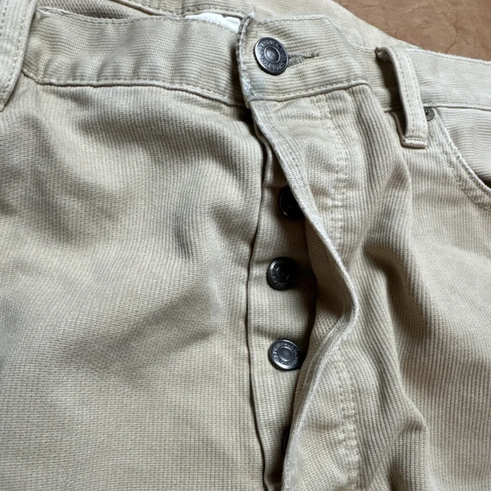 Polo Ralph Lauren Corduroy Pants Men Sz 40‎ x 33 Beige Button Fly Vintage Cords